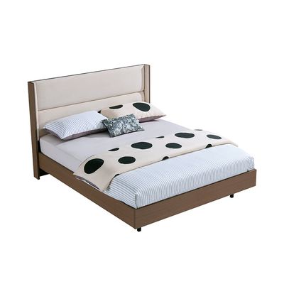 Allison 160X200 Floating Queen Bed W/LED -Beige/Natural Oak