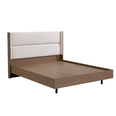 Allison 160X200 Floating Queen Bed W/LED -Beige/Natural Oak
