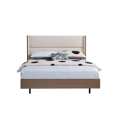 Allison 160X200 Floating Queen Bed W/LED -Beige/Natural Oak