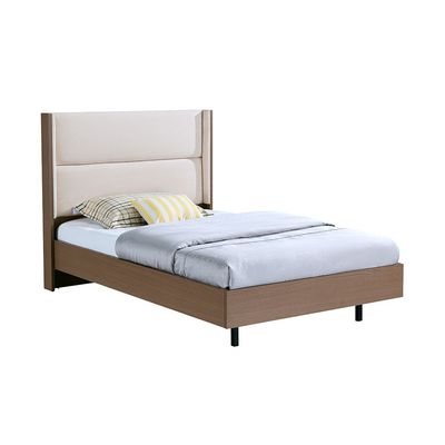 Allison 120X200 Floating Young Bed W/LED -Beige/Natural Oak