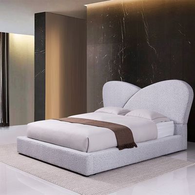 Petal 150 X 200 Upholstered Queen Bed - White