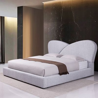 Petal 180 X 200 Upholstered King Bed - White