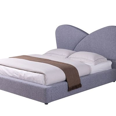 Petal 150 X 200 Upholstered Queen Bed - Grey