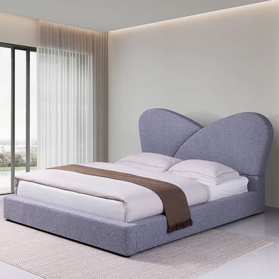 Petal 180 X 200 Upholstered King Bed - Grey