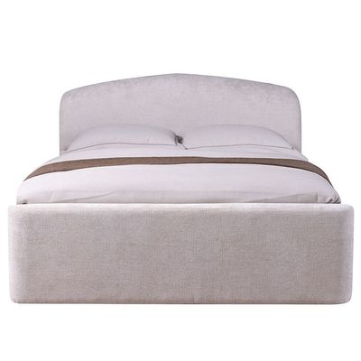 Boat 150 X 200 Upholstered Queen Bed - Dark Cream