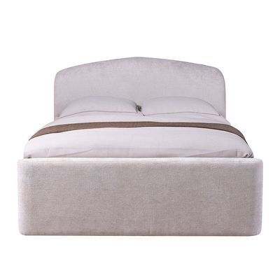 Boat 180 X 200 Upholstered King Bed - Dark Cream