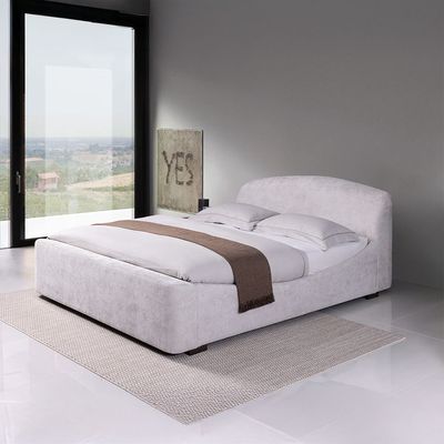 Boat 180 X 200 Upholstered King Bed - Dark Cream