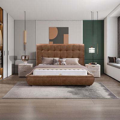 Aragon 150X200 platform Queen Bed - Caramel