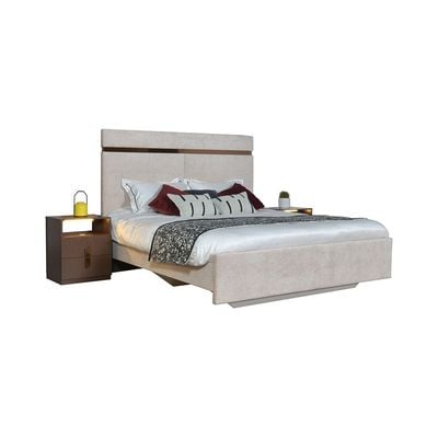 Ronin 180x200 King Bed -Beige/Bronze - With 2-Year Warranty