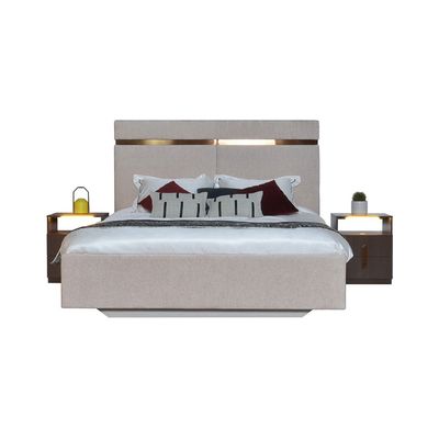 Ronin 180x200 King Bed -Beige/Bronze - With 2-Year Warranty