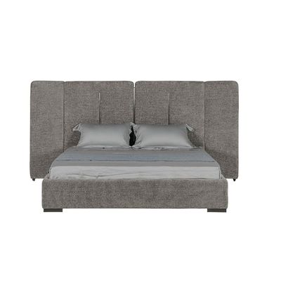 Braxton 180x200 Upholstered King Bed w/hydraulic Storage & Foldable Headboard- Grey/Titanium