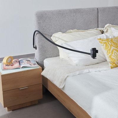 Float 160X200 Floating Bed With Mobile Holder & Wireless Charger-Natural Oak & Grey