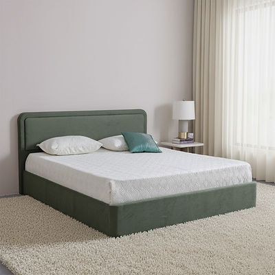 Olive 180x200 Upholstered King Bed-Olive Green