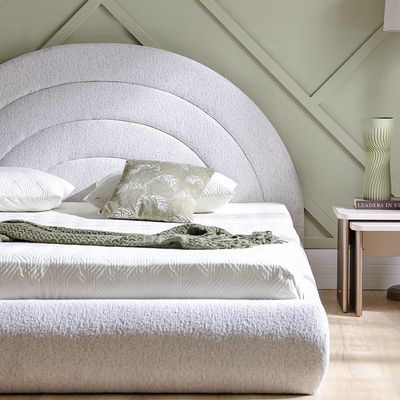 Dreamscape 180x200 Upholstered King Bed-Light Beige