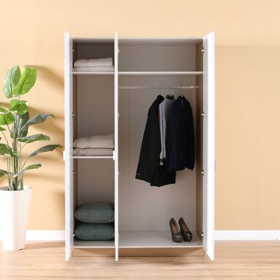 Madeline 3 Door Wardrobe - White/Walnut