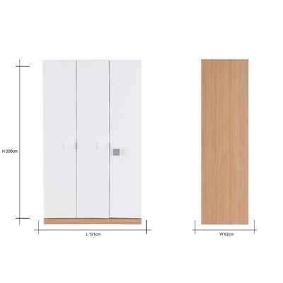 Madeline 3 Door Wardrobe - White/Walnut