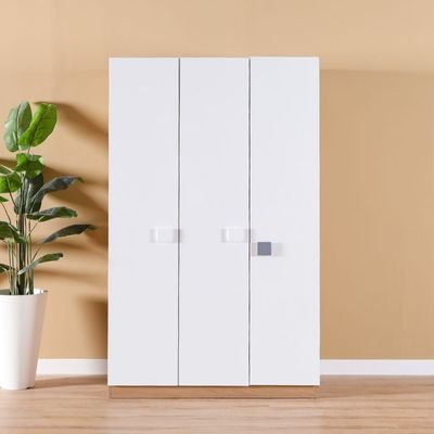 Madeline 3 Door Wardrobe - White/Walnut