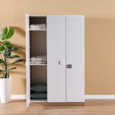 Madeline 3 Door Wardrobe - White/Walnut