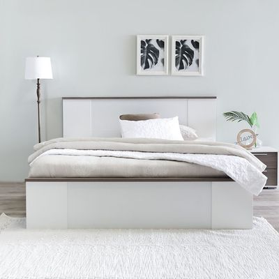 Thomas 180X200 King Bed - White / Walnut