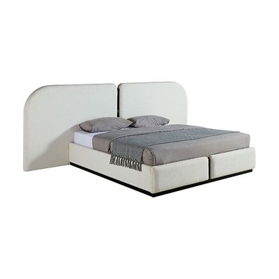 Krisalis 180x200 King Bed Set with 2 Night Stands - Beige/Black - With 2-Year Warranty