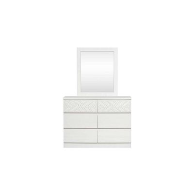 Casablanca 200x200 Super King Bed+2Nightstands+Dresser+Mirror+Stool W/ 2 USB-White Oak