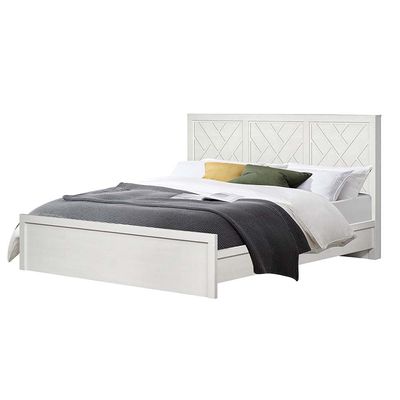 Casablanca 200x200 Super King Bed+2Nightstands+Dresser+Mirror+Stool W/ 2 USB-White Oak