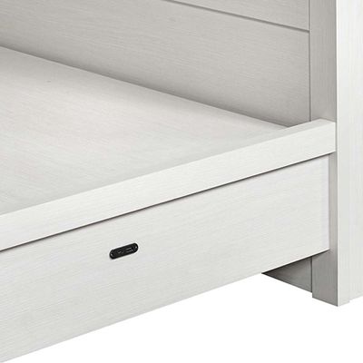 Casablanca 200x200 Super King Bed+2Nightstands+Dresser+Mirror+Stool W/ 2 USB-White Oak