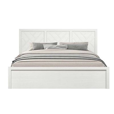 Casablanca 200x200 Super King Bed+2Nightstands+Dresser+Mirror+Stool W/ 2 USB-White Oak