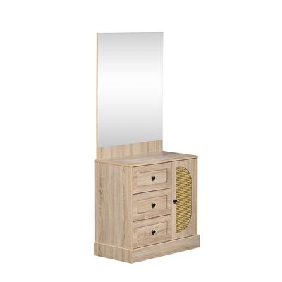 Bali 160x200 Queen Bed+2Nightstands+Dresser+Mirror-Light Oak