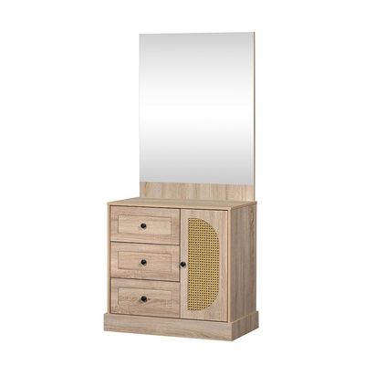 Bali 160x200 Queen Bed+2Nightstands+Dresser+Mirror-Light Oak