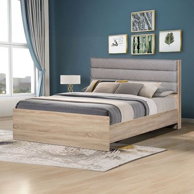 Bali 160x200 Queen Bed+2Nightstands+Dresser+Mirror-Light Oak