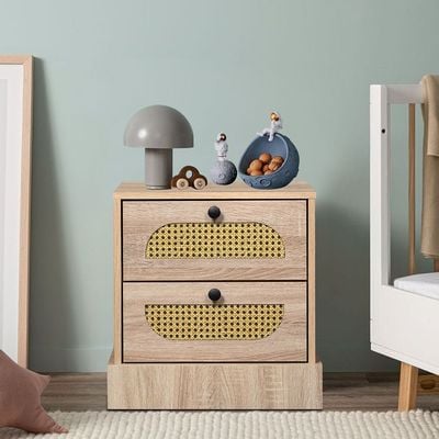 Bali 160x200 Queen Bed + 2Nightstands + Dresser + Mirror - Light Oak - With 2-Year Warranty