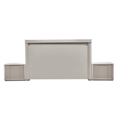Aries 180X200 King Bed w/ 2 Nightstand and Dresser w/Mirror + Stool- L.Beige Oak Veneer