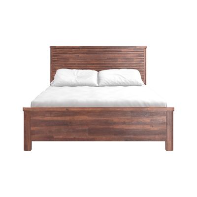 Artisan 180X200 Solid Wood King Bed+2Nightstands+Dresser+Mirror-Maroon Oak