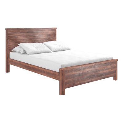 Artisan 180X200 Solid Wood King Bed+2Nightstands+Dresser+Mirror-Maroon Oak