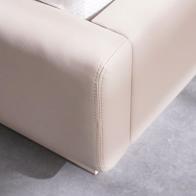 Mirante 200X200 Super King Bed With 2 Night Stand And Dresser With Mirror + Stool-Grey