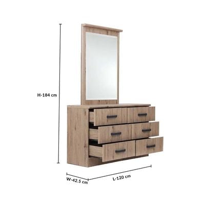 Raymond Dresser with Mirror - Summer Oak -2 Year Warranty