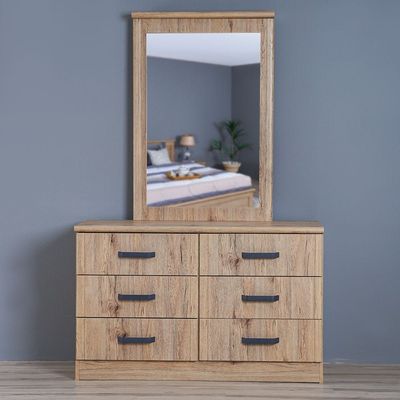 Raymond Dresser with Mirror - Summer Oak -2 Year Warranty