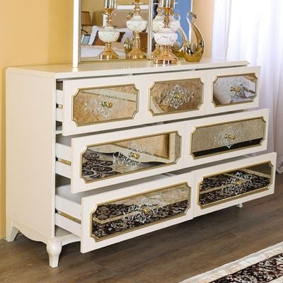 Alena Dresser with Mirror - White / Golden
