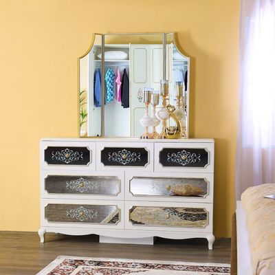 Alena Dresser with Mirror - White / Golden