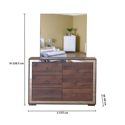 Ezekiel Dresser with Mirror - Walnut / Mirror