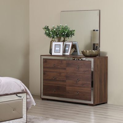 Ezekiel Dresser with Mirror - Walnut / Mirror