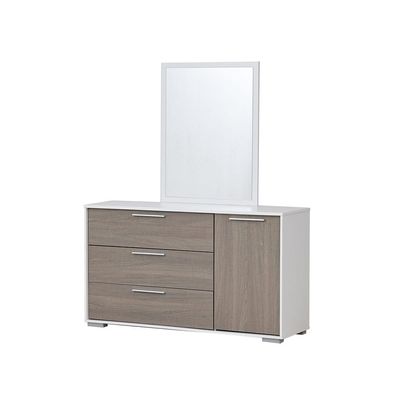 Thomas Dresser with Mirror - White / Walnut