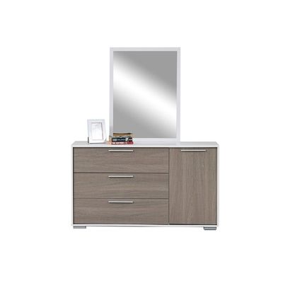 Thomas Dresser with Mirror - White / Walnut