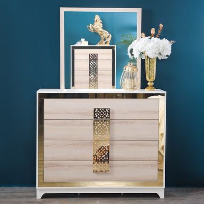 Helga L 120 x W 42 x H 102 cm Dresser with Mirror - 2 Years Warranty