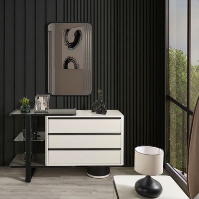Jehangir  Dresser with Mirror - White / Black