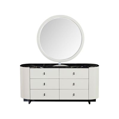 Krisalis Dresser with Mirror and Stool - Beige/Black - With 2-Year Warranty