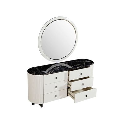 Krisalis   Dresser With Mirror And Stool  - Beige/Black