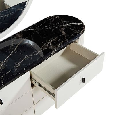 Krisalis   Dresser With Mirror And Stool  - Beige/Black