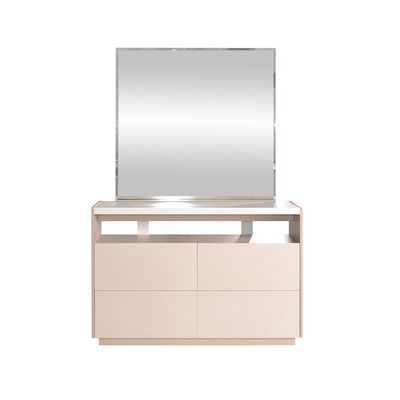 Colleen 4 Drawer Dresser with Mirror and Stool - Beige/White